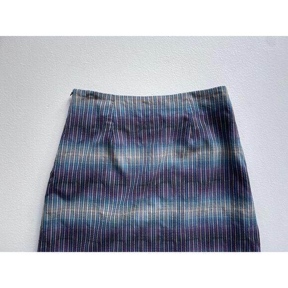 Pendleton 100% Wool Blue Plaid Woven Pencil Skirt Side Zip Preppy Sz 6 Petite - Picture 5 of 8